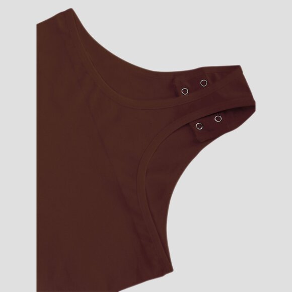 360° Max Control Halter Tank Shaping Bodysuit, Chocolate - Picture 5 of 6